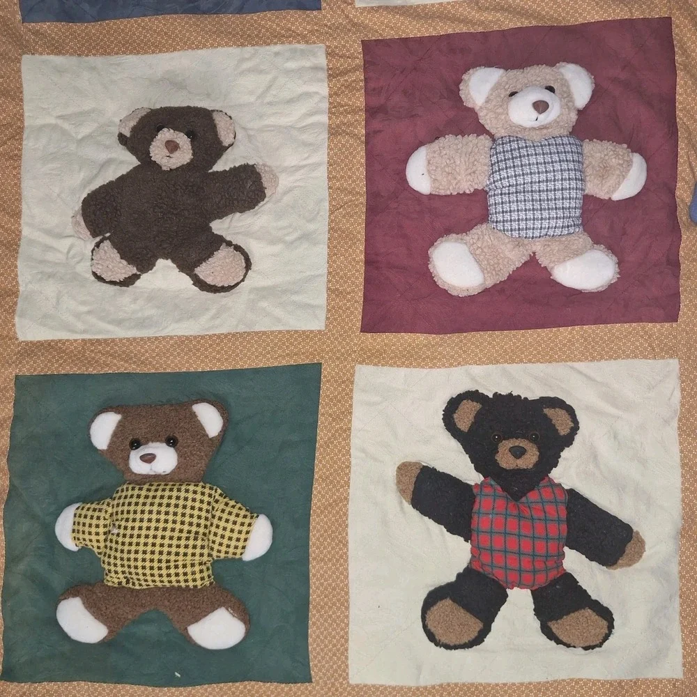 Cracker Barrel Quilt 3D Teddy Bear Plush 56
